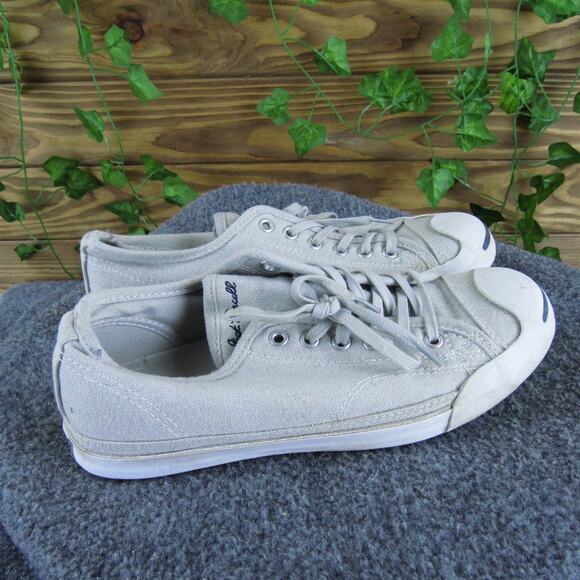 Converse Women's Jack Purcell Sneaker Gray Fabric Sz 8.5 Medium Gently Used 2025 - Picture 3 of 6